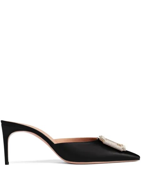 Malone Souliers атласные мюли Mona 70 мм, черный