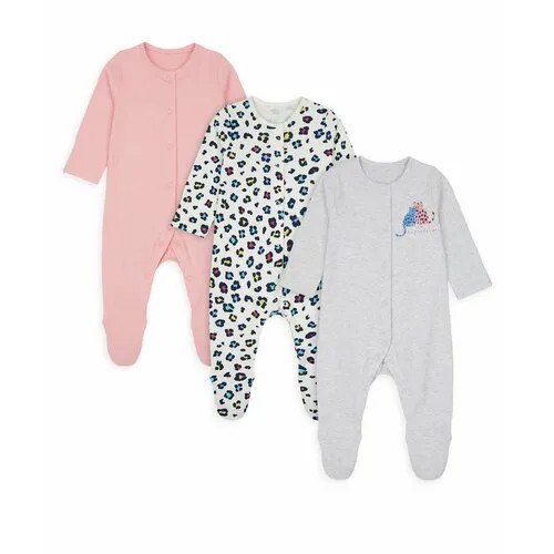 Комбинезон mothercare, комплект из 3 шт., размер 80, мультиколор