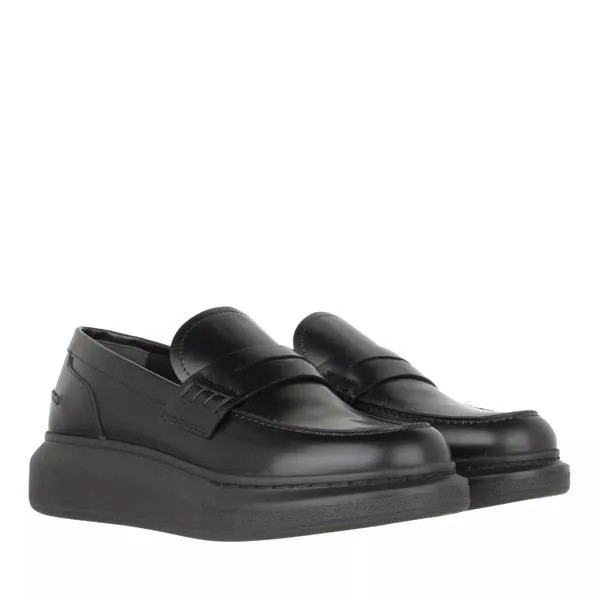 Лоферы oversized mocassin leather Alexander Mcqueen, черный