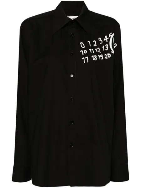 MM6 Maison Margiela рубашка с логотипом, черный