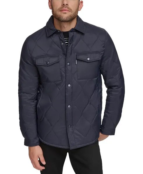 Мужская стеганая куртка-рубашка с луком Calvin Klein, синий