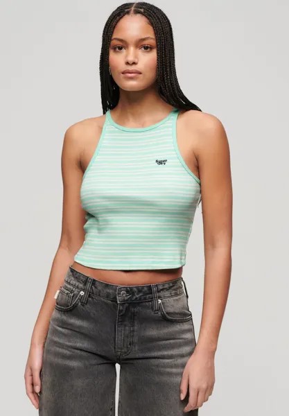 Топ ESSENTIAL LOGO STRIPED RACER Superdry, цвет beach glass green stripe