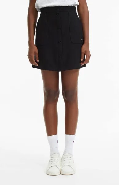 Женская мини-юбка Champion Popper с обратным плетением, черная спортивная одежда Спортивная одежда