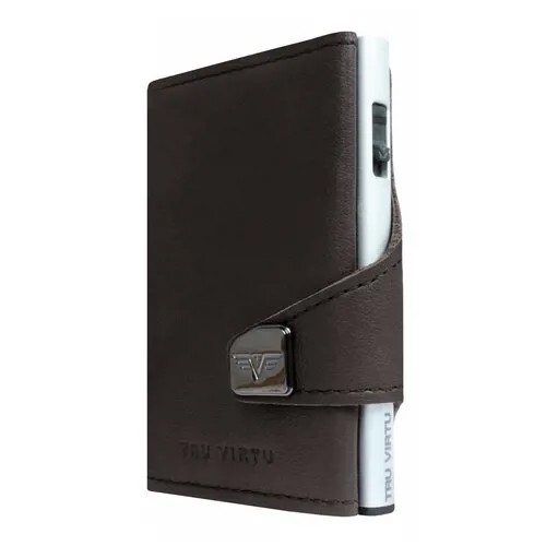 Кожаный кошелек TRU VIRTU CLICK&SLIDE Nappa Brown, Коричневый/Серебристый
