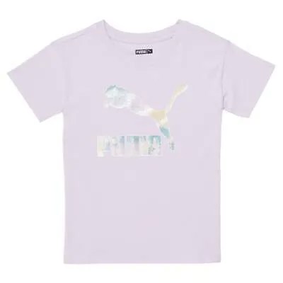 Футболка Puma Galaxy с круглым вырезом и короткими рукавами для девочек, размер XS, повседневная