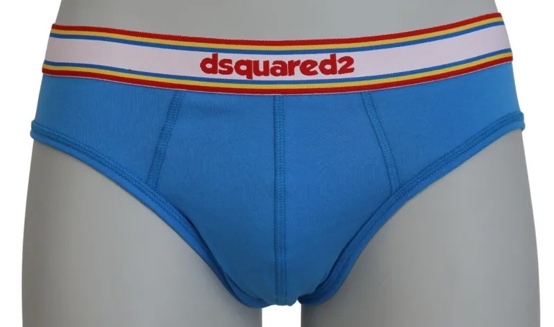 DSQUARED2 Undewear Хлопковые эластичные мужские трусы в полоску с синим логотипом IT5 / США M 80 долларов США
