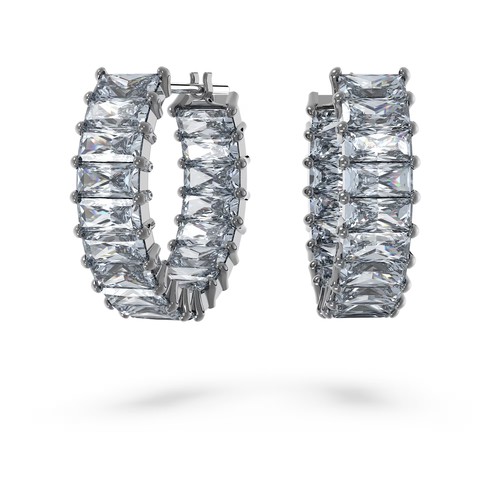 Серьги SWAROVSKI, кристаллы Swarovski, серый
