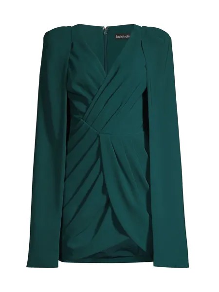 Плиссированное мини-платье с рукавами-накидками Lavish Alice, зеленый