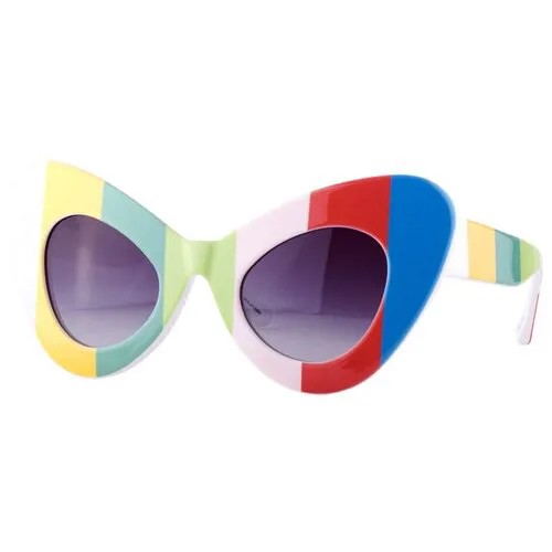 Солнцезащитные очки Jeremy Scott, кошачий глаз, оправа: пластик, с защитой от УФ, для женщин, разноцветный