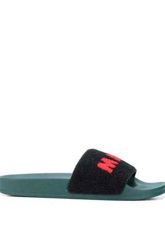 Marni махровые шлепанцы с логотипом