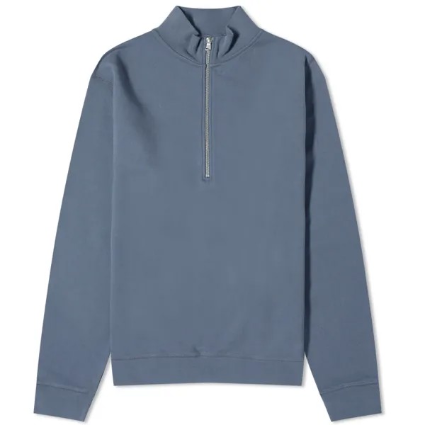 Свитер Sunspel Loopback Half Zip, цвет Slate Blue