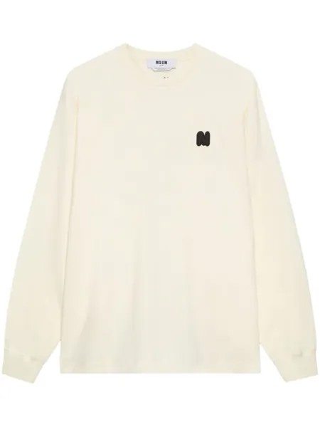 MSGM лонгслив с логотипом, белый