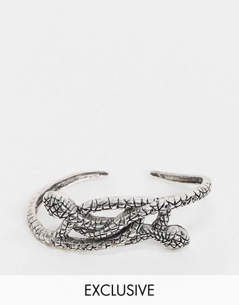 Серебристый браслет на тыльную сторону руки со змеей Reclaimed Vintage inspired эксклюзивно для ASOS-Серебряный