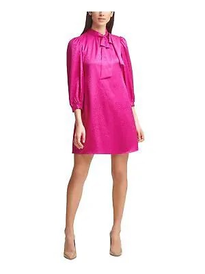 JESSICA HOWARD Женское розовое платье прямого кроя с рукавом 3/4 на подкладке и галстуком 14