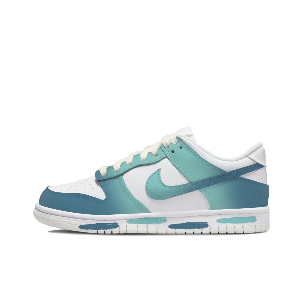 Кроссовки Nike Dunk Skateboarding Shoes Women's Low-top Eveblue/Techgreen/Iolite, зеленый