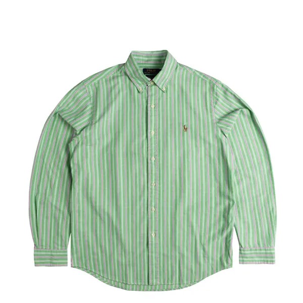 Рубашка Custom Fit Striped Oxford Shirt Polo Ralph Lauren, зеленый