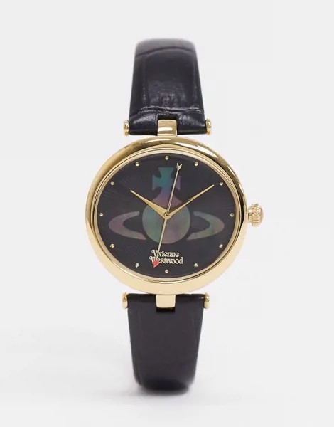 Наручные часы с черным ремешком Vivienne Westwood-Черный
