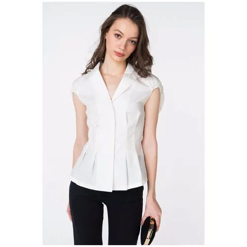 Легкая блузка с пиджачным воротником Audrey Right 180867-10804 Белый 44