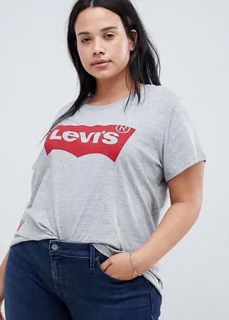Серая футболка с логотипом Levi's Plus-Серый
