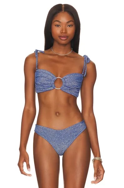 Топ бикини Montce Swim Tori Ties Bandeau, цвет Sky Sparkle