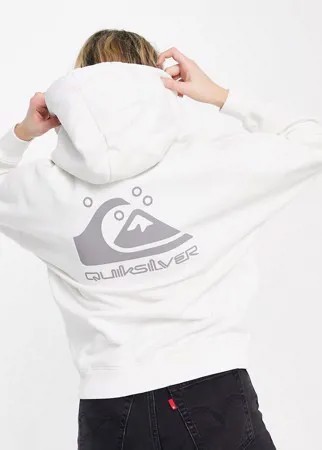 Худи в стиле oversized белого цвета Quiksilver-Белый