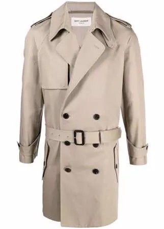 Saint Laurent двубортный тренч