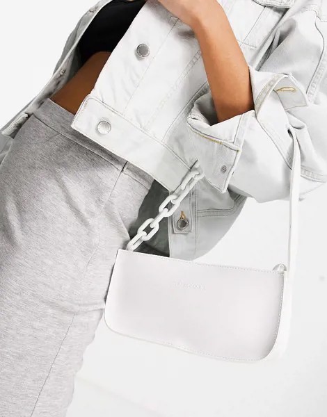 Белая сумочка на плечо небольшого размера с ремешком Claudia Canova-Белый