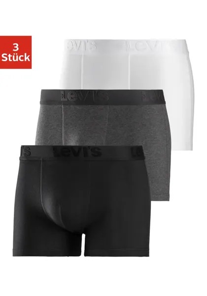 Боксеры Levi's (упаковка, 3 шт.), с удобным поясом, черный