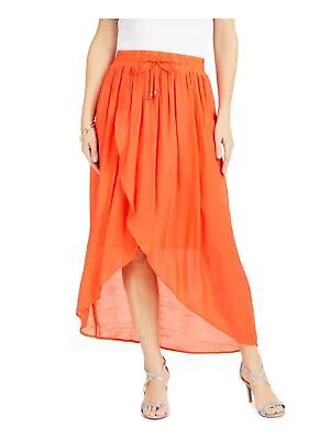 THALIA SODI Женская оранжевая юбка миди с запахом и асимметричным подолом на завязках XXL XXL