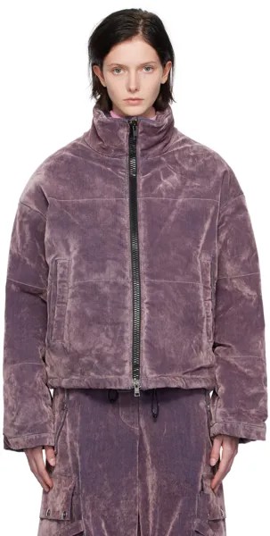 MSGM Фиолетовая стеганая джинсовая куртка-пуховик