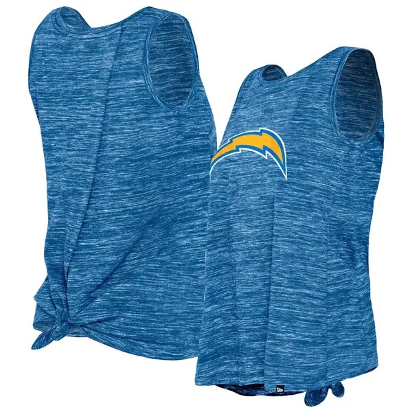 Женская майка New Era Powder Blue Los Angeles Chargers Space Dye с завязками на спине New Era