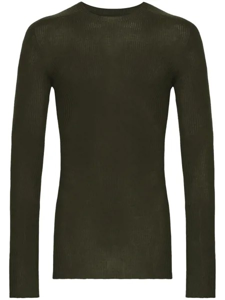 Rick Owens длинный джемпер в рубчик