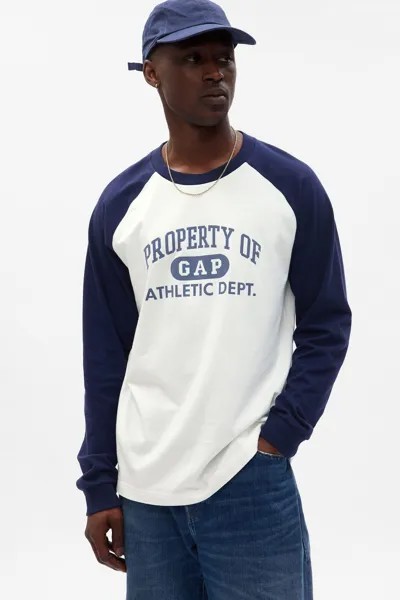Спортивная футболка с длинными рукавами и логотипом Gap, белый