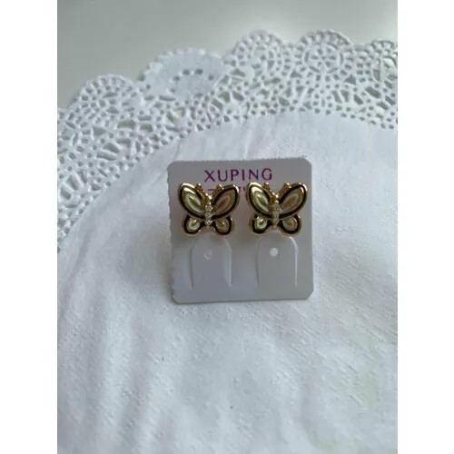 Серьги XUPING JEWELRY, эмаль, черный, белый
