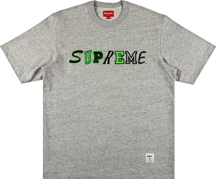 Футболка Supreme Collage Logo Short-Sleeve Top 'Heather Grey', серый