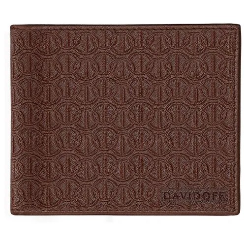 Бумажник Davidoff, фактура тиснение, коричневый