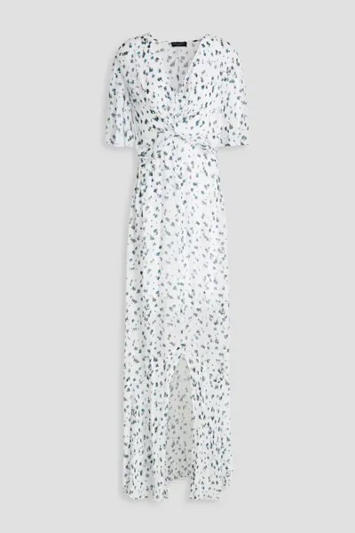 Платье макси Tamar из жоржета с закрученным передом и цветочным принтом Rag & Bone, белый