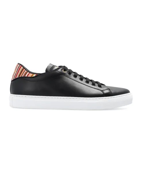 Кожаные кроссовки с разноцветным логотипом Paul Smith, черный