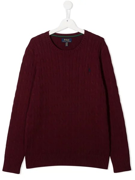 Ralph Lauren Kids фактурный джемпер с вышитым логотипом