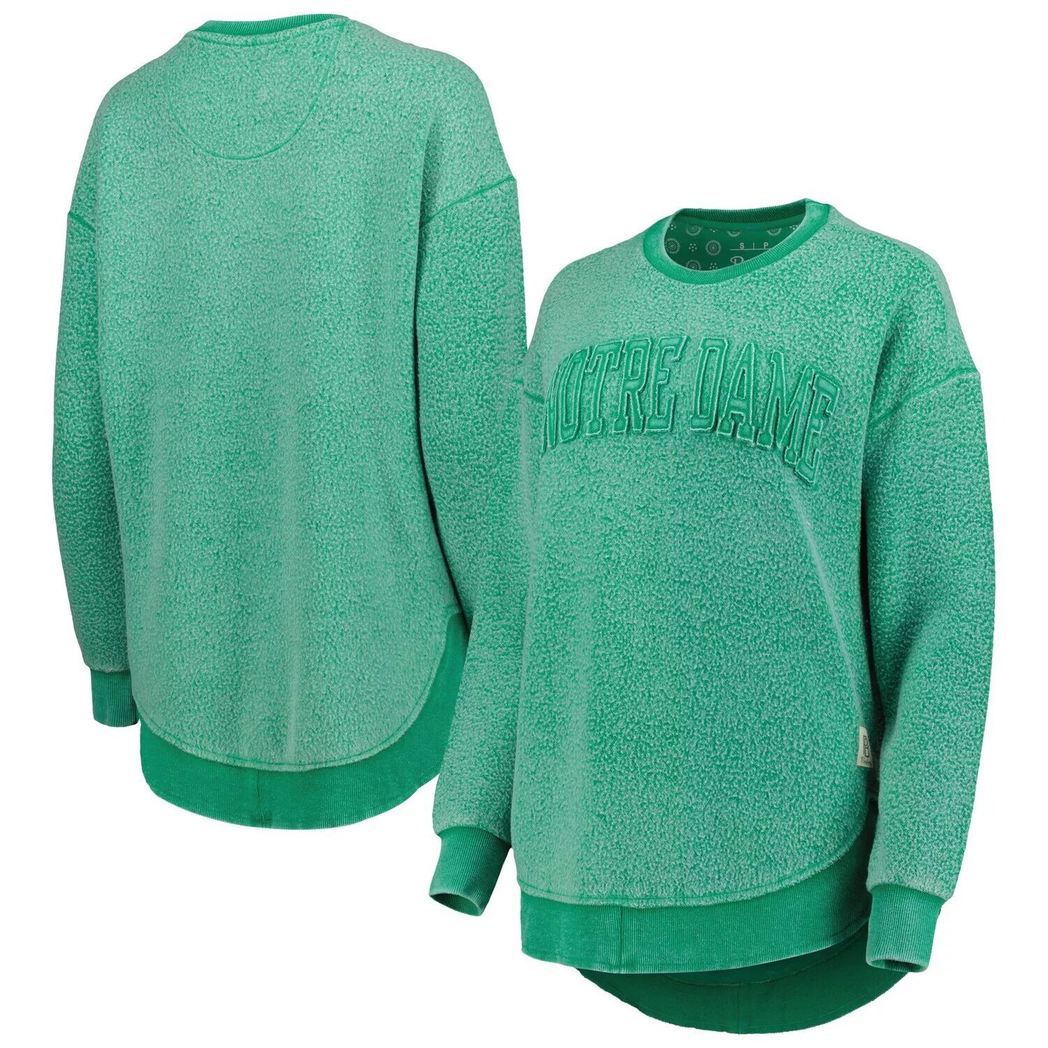 Женский пуловер с пончовиллем Pressbox зеленого цвета Notre Dame Fighting Irish Ponchoville, свитшот