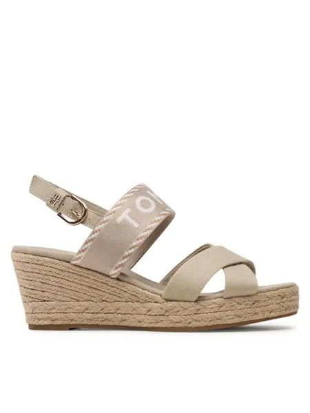 Эспадрильи Seasonal Webbing Mid Wedge Tommy Hilfiger, бежевый