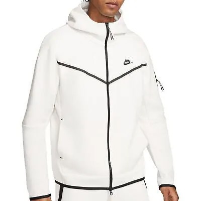 Мужская толстовка с капюшоном Nike Sportswear Phantom/Black Tech Fleece с молнией во всю длину