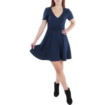 Женское темно-синее мини-платье Hutch с завязками спереди и длинными рукавами S BHFO 4667