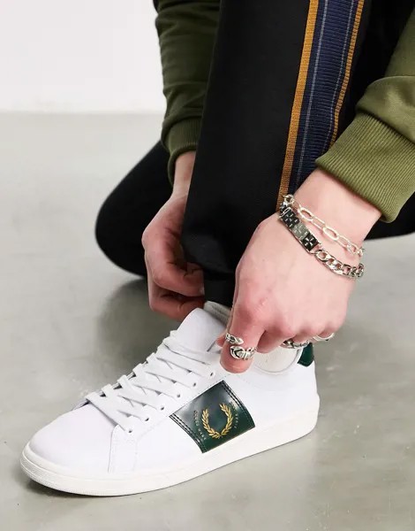 Белые кожаные кроссовки Fred Perry-Белый