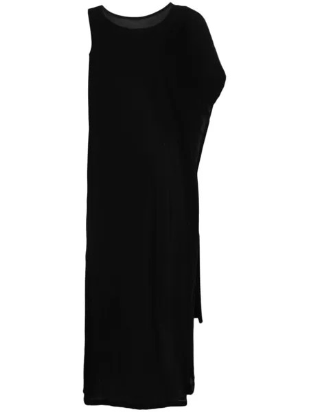 Yohji Yamamoto платье миди без рукавов, черный