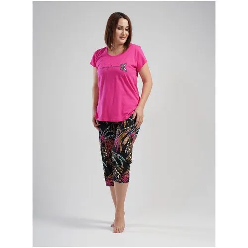Пижама  Vienetta, размер 50-52, розовый
