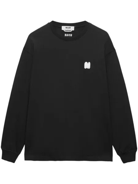 MSGM лонгслив с логотипом, черный