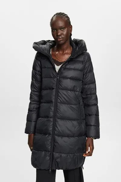 Зимняя стеганая куртка с капюшоном Esprit, черный