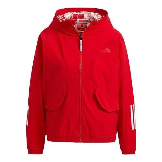 Куртка cny limited двусторонняя спортивная куртка с капюшоном красная Adidas, красный