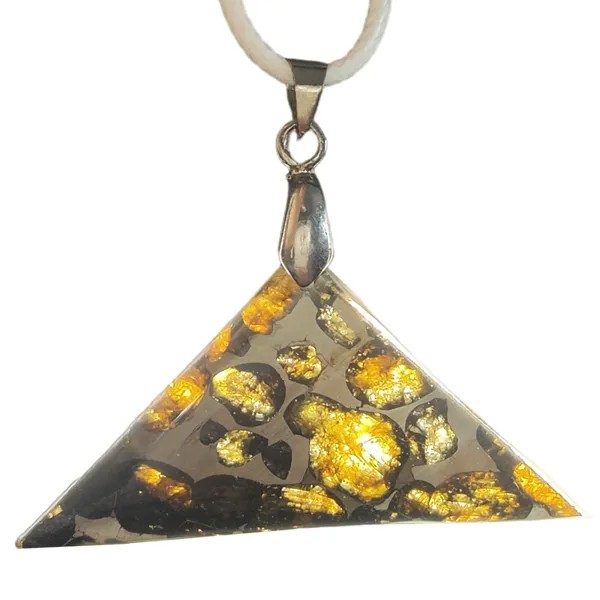Подвеска-метеорит из натурального метеорита, ожерелье из железа и метеорита с изображением оливкового камня из Кении Sericho, для мужчин и женщин